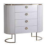 Комод белый овальный с мраморной столешницей Thoroughbass варинант исполнения - 1 | Loft Concept в Ульяновске