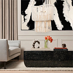 Двухъярусная люстра с подвесками из круглых деревянных бусин белая White Beads Two-tier Chandelier варинант исполнения - 2 | Loft Concept в Ульяновске