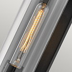 Настенный фонарь в индустриальном стиле с вытянутым цилиндрическим плафоном из прозрачного стекла и черным корпусом Hinkley варинант исполнения - 1 | Loft Concept в Ульяновске