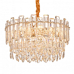 Круглая люстра с хрустальными подвесками на золотистом каркасе Gorgeous Crystal Light варинант исполнения - 3 | Loft Concept в Ульяновске