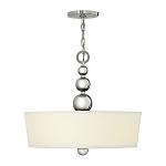 Люстра подвесная с белым тканевым цилиндрическим абажуром и декоративными шарами Hinkley варинант исполнения - 2 | Loft Concept в Ульяновске