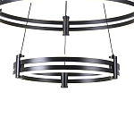 Люстра светодиодная с 2-мя плафонами в форме колец из акрила и алюминия с пультом для регулировки света Ring Horizontal Black варинант исполнения - 2 | Loft Concept в Ульяновске