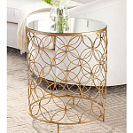 Приставной стол золотой с зеркальной столешницей Golden Symphony варинант исполнения - 2 | Loft Concept в Ульяновске