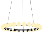 Люстра светодиодная кольцевая с круглыми плафонами белого цвета PEARLS Suspension 48 варинант исполнения - 1 | Loft Concept в Ульяновске