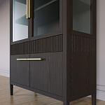 Витрина Primo со стеклянными фасадами и буфетом шпон Темный орех варинант исполнения - 7 | Loft Concept в Ульяновске