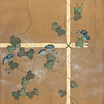 Обои ручная роспись Morning Glory Original colourway on gold metallic silk варинант исполнения - 1 | Loft Concept в Ульяновске