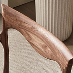 Стул деревянный с мягким сиденьем из коричневой натуральной кожи Moon Walnut Furniture варинант исполнения - 6 | Loft Concept в Ульяновске