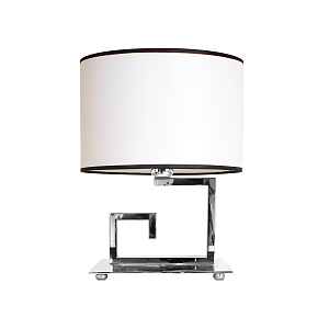 Настольная лампа с белым цилиндрическим абажуром с темной окантовкой Natural Concepts