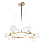 Люстра круглая подвесная с 15-ю прозрачными шарообразными плафонами из стекла Iona chandelier варинант исполнения - 1 | Loft Concept в Ульяновске