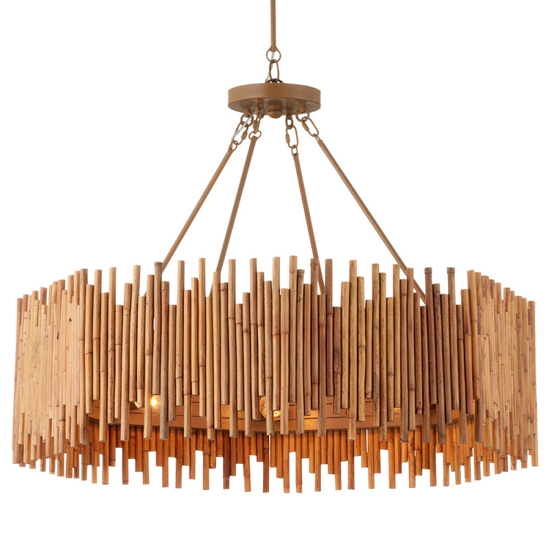 Люстра с абажуром из ротанга Wicker Furniture Бежевый в Ульяновске | Loft Concept 