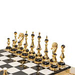 Шахматы из бронзы и натуральных камней Долерит и Мрамор с гравировкой Decorative Thematic Chess варинант исполнения - 3 | Loft Concept в Ульяновске