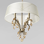 Люстра подвесная круглая с тканевым полупрозрачным абажуром и подвесками 4 лампы Gilded Elegance варинант исполнения - 4 | Loft Concept в Ульяновске