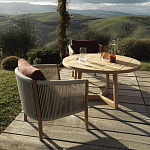 Дизайнерское уличное кресло из массива дерева с веревочной спинкой BOBOLI Armchair варинант исполнения - 2 | Loft Concept в Ульяновске