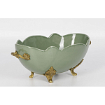Чаша зеленого цвета из фарфора с волнообразным краем Eden Garden porcelain and bronze варинант исполнения - 1 | Loft Concept в Ульяновске
