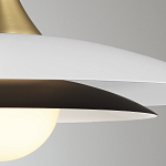 Подвесной светильник с плафоном в форме плоского купола и белой шарообразной лампой Eurofase варинант исполнения - 10 | Loft Concept в Ульяновске