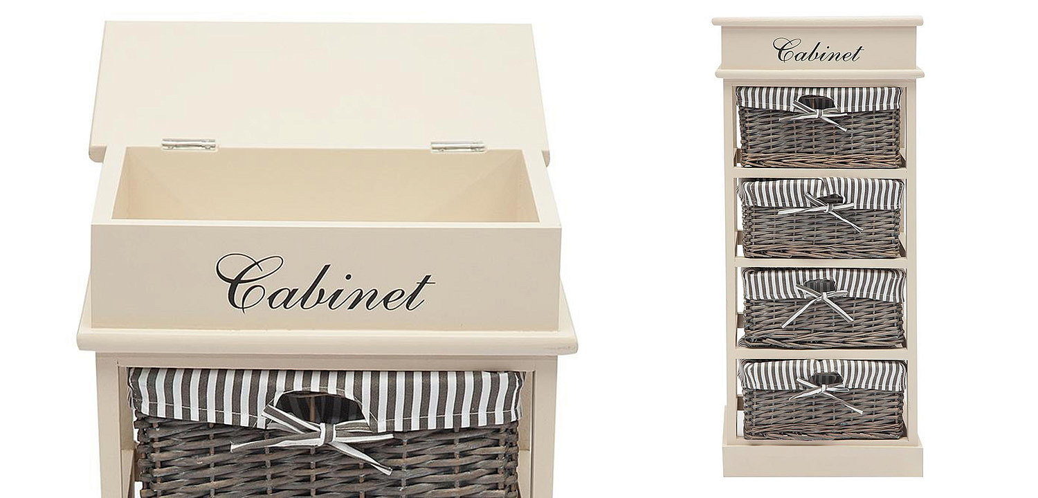 Тумба с 4 корзинами Provence Butter White 4 Boxes - Loft-Concept в Ульяновске