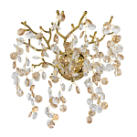 Бра золотого цвета с ветвями и прозрачными хрустальнымих подвесками Droplet Chandelier варинант исполнения - 1 | Loft Concept в Ульяновске