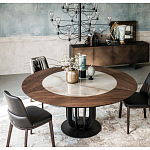 Обеденный стол круглый на чёрном фигурном основании Bosnia dinning table  варинант исполнения - 3 | Loft Concept в Ульяновске