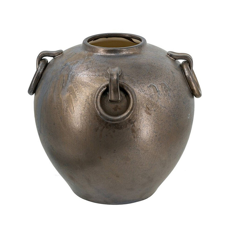 Ваза в виде старинного сосуда с кольцевыми ручками Warm Vessel Темная бронза в Ульяновске | Loft Concept 