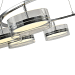 Люстра светодиодная с 8-ю прозрачными плафонами цилиндрической формы из акрила и стекла с пультом для регулировки света Glass Lamp Chromium варинант исполнения - 1 | Loft Concept в Ульяновске