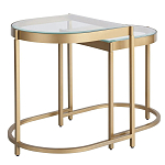 Комплект из 2-х приставных столиков на металлическом основании цвета латунь Ambassador варинант исполнения - 1 | Loft Concept в Ульяновске