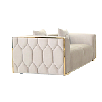 Диван двухместный  бежевый с золотым каркасом Bertrude варинант исполнения - 1 | Loft Concept в Ульяновске