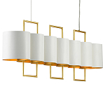 Люстра прямоугольная с белыми цилиндрическими абажурами White Ribbon варинант исполнения - 6 | Loft Concept в Ульяновске