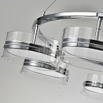 Люстра светодиодная с 8-ю прозрачными плафонами цилиндрической формы из акрила и стекла с пультом для регулировки света Glass Lamp Chromium варинант исполнения - 3 | Loft Concept в Ульяновске