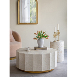 Стол кофейный с отделкой раковинами устриц Coastal Charm варинант исполнения - 4 | Loft Concept в Ульяновске