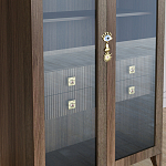 Дизайнерский шкаф витрина Elsa Dreams Walnut с 4-мя ящиками варинант исполнения - 4 | Loft Concept в Ульяновске