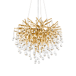 Люстра подвесная с прозрачными стеклянными подвесками в форме капель Диаметр 60 см Droplet Chandelier варинант исполнения - 8 | Loft Concept в Ульяновске