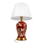 Настольная лампа бордовая с изображением птиц Slip Away варинант исполнения - 3 | Loft Concept в Ульяновске