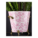 Кашпо из белого фарфора с розовым цветочным орнаментом Eden Garden варинант исполнения - 5 | Loft Concept в Ульяновске