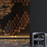 Гипсовая 3D панель с принтографией PM-41 варинант исполнения - 5 | Loft Concept в Ульяновске