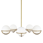 Люстра с 5-ю белыми шарообразными плафонами в сферические каркасах Feiss варинант исполнения - 1 | Loft Concept в Ульяновске