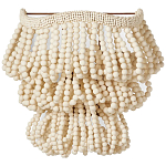 Настенный светильник с подвесками из деревянных бусин молочного цвета Wooden Beads Wall Lamp варинант исполнения - 1 | Loft Concept в Ульяновске