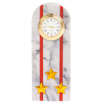 Часы погон МВД подарочные настольные из натурального камня Мрамор Military Clock варинант исполнения - 7 | Loft Concept в Ульяновске