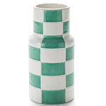 Ваза из фаянса Brighter than the Stars с шахматным принтом бирюзового цвета  варинант исполнения - 1 | Loft Concept в Ульяновске