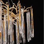 Люстра подвесная золотого цвета с разветвленными ветвями и прозрачными стеклянными подвесками Droplet Chandelier варинант исполнения - 6 | Loft Concept в Ульяновске