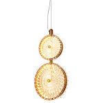  Подвесной светильник с плафонами из рельефного стекла Peony Glass Bronze Two варинант исполнения - 1 | Loft Concept в Ульяновске