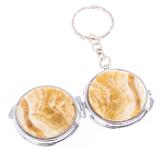 Зеркало брелок карманное двухстороннее из натурального камня Оникс Silver Stone Mirrors варинант исполнения - 5 | Loft Concept в Ульяновске