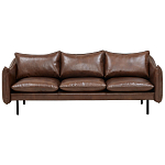 Трехместный кожаный диван на ножках темно-коричневый Tailler Sofa Brown варинант исполнения - 1 | Loft Concept в Ульяновске