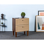 Тумба прикроватная бежевая из массива бука с 2-мя ящиками Wenge Light варинант исполнения - 5 | Loft Concept в Ульяновске
