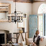 Люстра бронзового цвета с бежевыми абажурами из органзы в классическом стиле Hinkley варинант исполнения - 9 | Loft Concept в Ульяновске