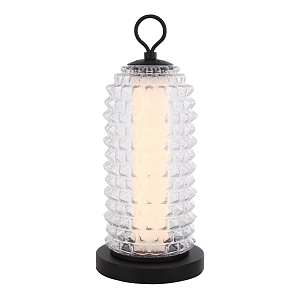 Настольная лампа с прозрачным факутрным стеклянным плафоном Sonora