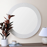 Зеркало в круглой фактурной раме Mirror Modern Texture белое варинант исполнения - 5 | Loft Concept в Ульяновске