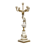 Подсвечник белый Попугай из фарфора с бронзовыми элементами Eden Garden варинант исполнения - 1 | Loft Concept в Ульяновске