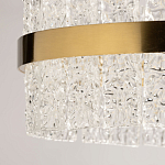 Люстра круглая золотого цвета с прозрачными рельефными стеклянными вставками Textured Glass Chandelier варинант исполнения - 10 | Loft Concept в Ульяновске