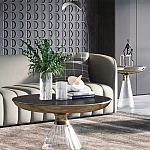 Дизайнерский журнальный стол на прозрачном основании Nofon варинант исполнения - 1 | Loft Concept в Ульяновске