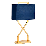 Настольная лампа с основанием из полированного золота и прямоугольным абажуром глубокого синего цвета Elstead Lighting варинант исполнения - 1 | Loft Concept в Ульяновске